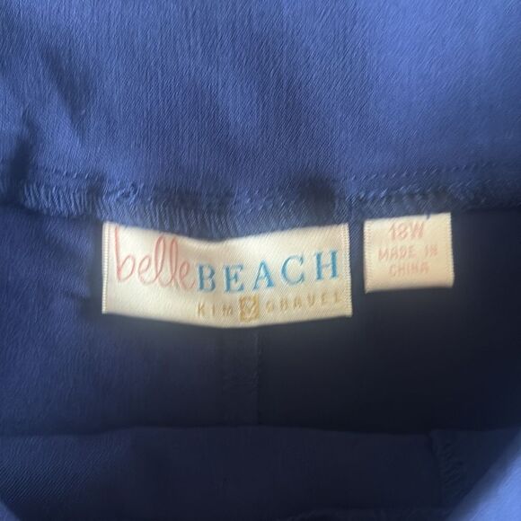 Belle Beach by Kim Gravel Ric Rac Trim Stretch Woven Skort Sz 18W Preppy Coastal - Picture 7 of 8